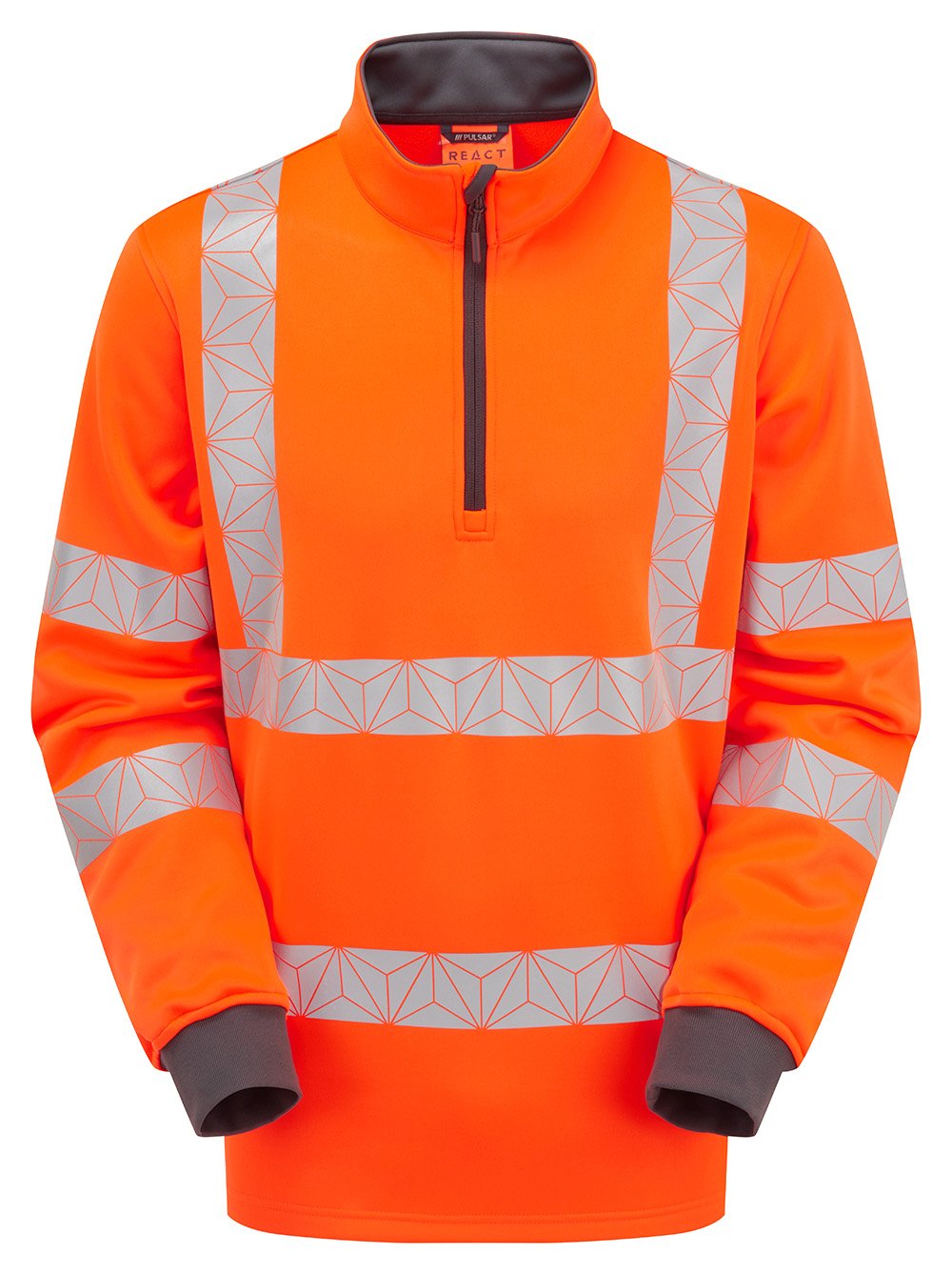Hi-Vis Orange Quarter Zip Sweatshirt Recycled Workwear RCT805