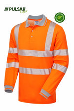 PULSAR LIFE Women's Hi-Vis Orange Long Sleeve Polo Shirt LFE954