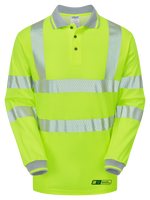 PULSAR Long Sleeve Hi-Vis Yellow Polo Shirt LFE925-YEL