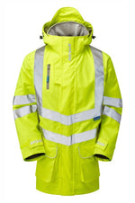 Hi-Vis Mesh Lined Storm Coat Yellow Waterproof P421-YEL