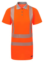 Women's Hi-Vis Orange Bamboo Polo Shirt LFE974-NB