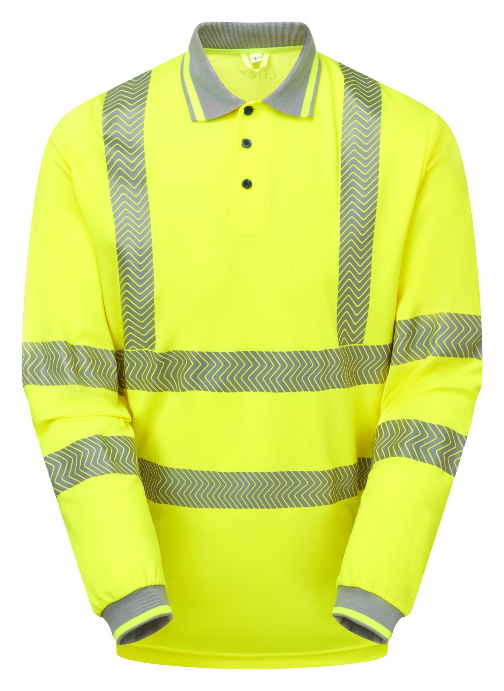 PULSAR LIFE Men's Hi-Vis Long Sleeve Yellow Polo Shirt LFE925