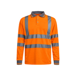 Step Ahead Hi Vis Visibility Long Sleeve Polo Shirts Safety Work-wear