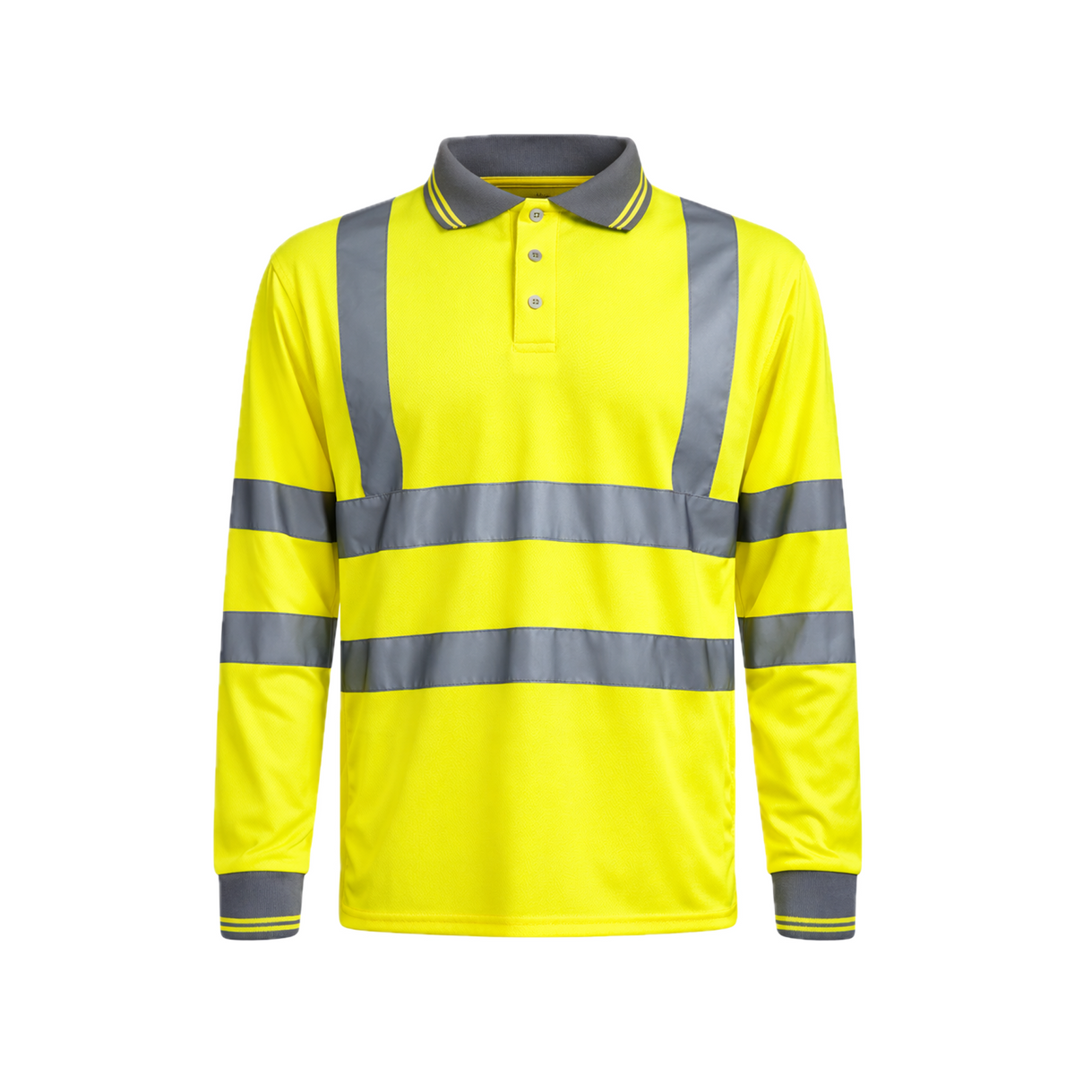 Step Ahead Hi Vis Visibility Long Sleeve Polo Shirts Safety Work-wear