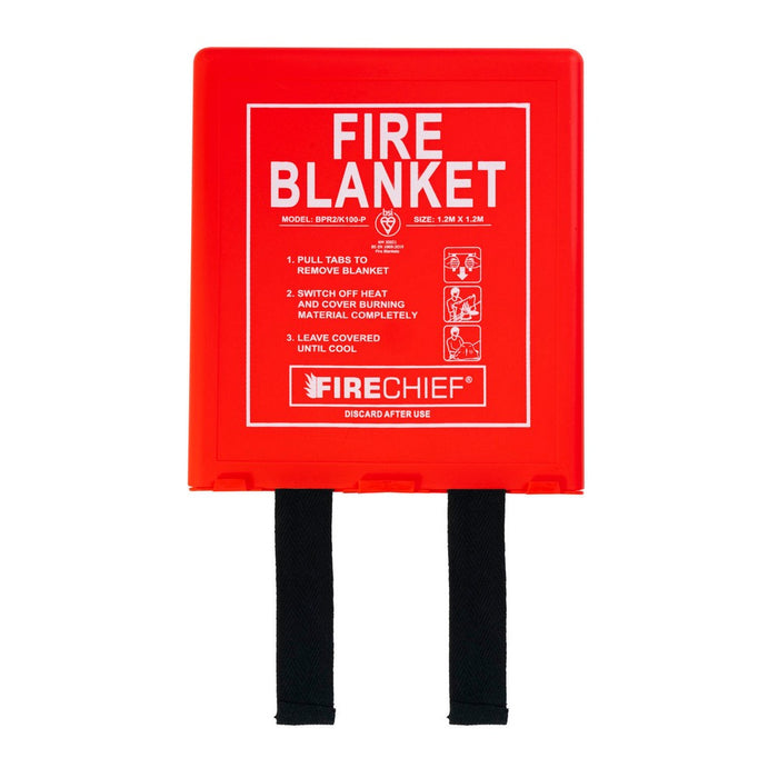 1.2m x 1.2m Firechief Fire Blanket in a Rigid Case