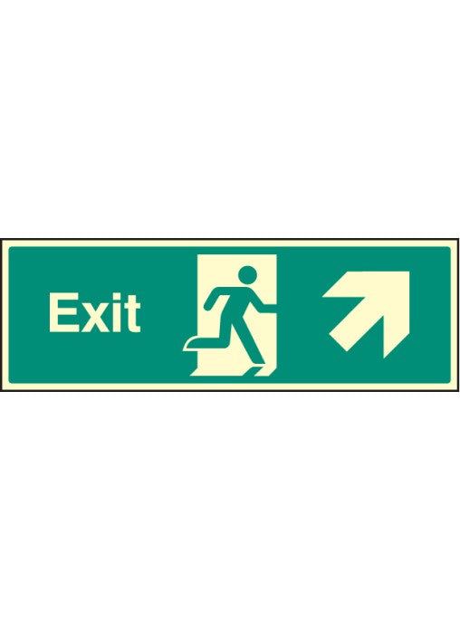 Exit Safety Sign - Up and Right — Safety Plus Limited