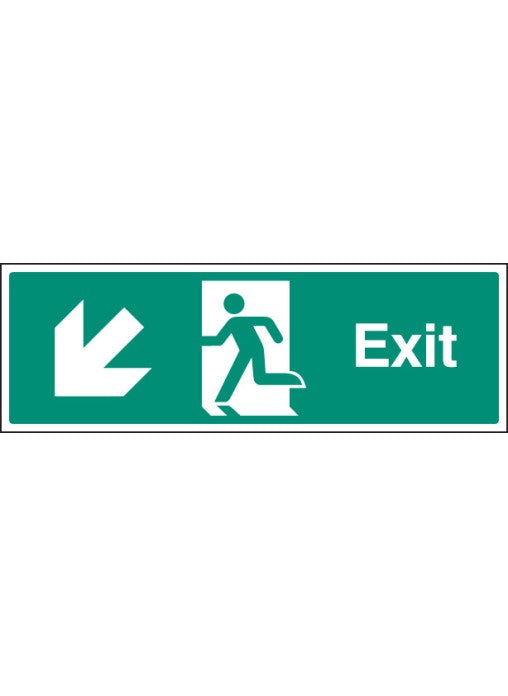 Exit Safety Sign - Down and Left