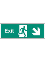 Exit Safety Sign - Down and Right