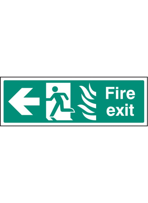 htm fire exit safety sign - left