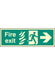 photoluminescent htm fire exit safety sign - right