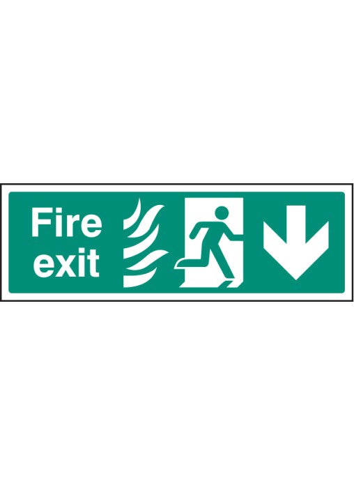 htm fire exit safety sign - down