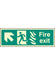 photoluminescent htm fire exit safety sign - up left