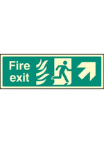 HTM Fire Exit Safety Sign - Arrow Up Right