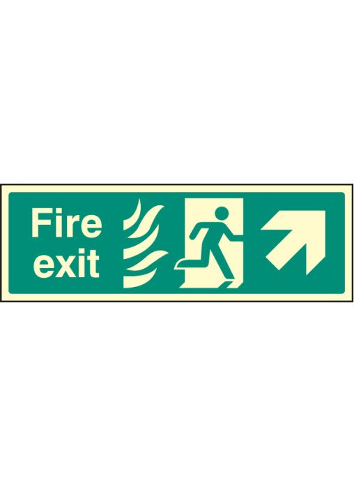 HTM Fire Exit Safety Sign - Arrow Up Right