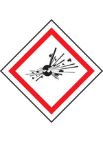 explosive substance ghs labels sign