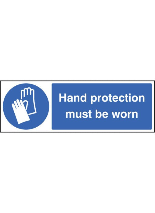 hand protection must be worn safety sign