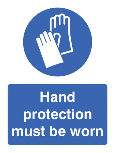 hand protection must be worn safety sign