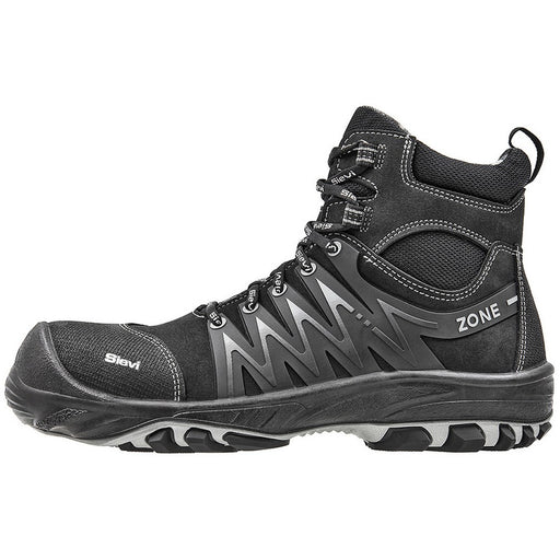 The Sievi Zone 2 High+ S3 is a metal-free ESD safety trainer boot with composite toe caps and penetration-resistant midsoles.