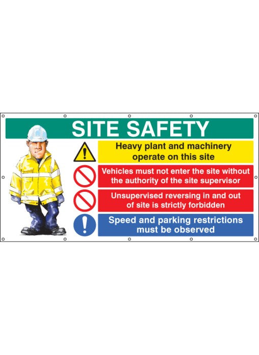 PPE Site Safety Banner with Eyelets - 55084