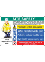 PPE Site Safety Banner with Eyelets - 55118 - Add Your Logo