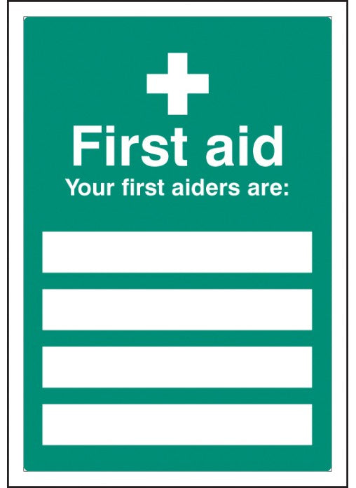 Your First Aiders Are - Adapt-A-Sign