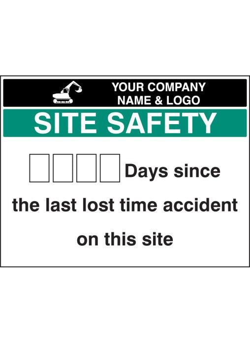 days since accident, lost time site board