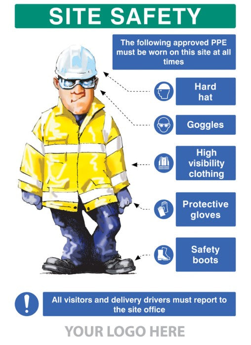 PPE Requirement Site Safety Sign - 58051 - Add Your Logo
