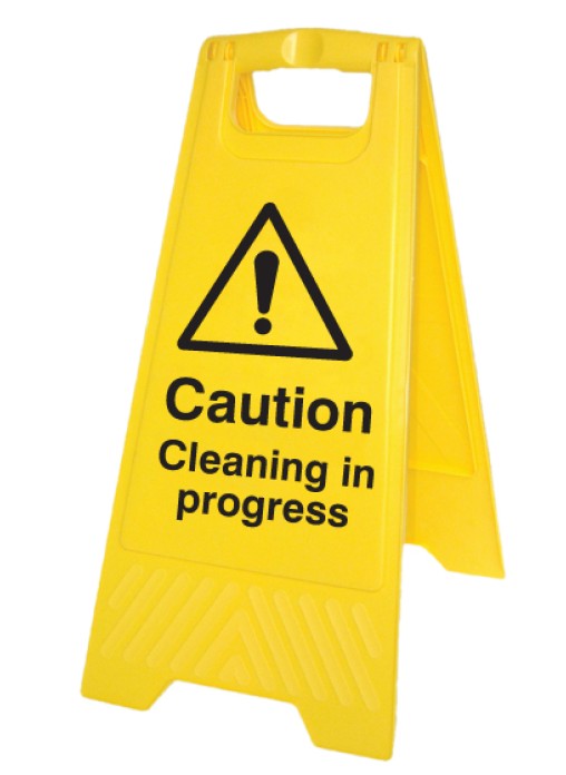 Caution Cleaning in Progress - Folding Safety Sign
