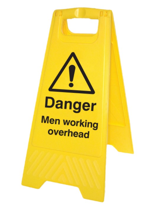 Danger Men Working Overhead - Folding Safety Sign