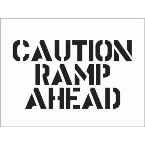 caution ramp ahead floor stencil