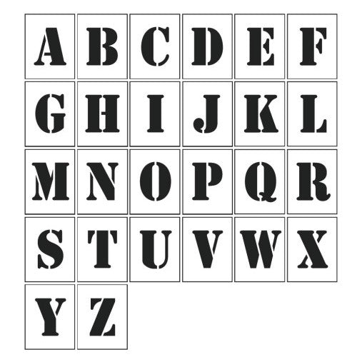 Letters A to Z - PVC Stencil Kit