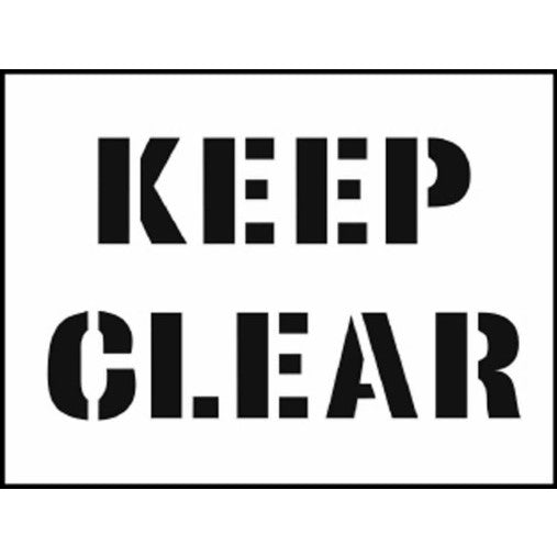 keep clear reusable floor stencil