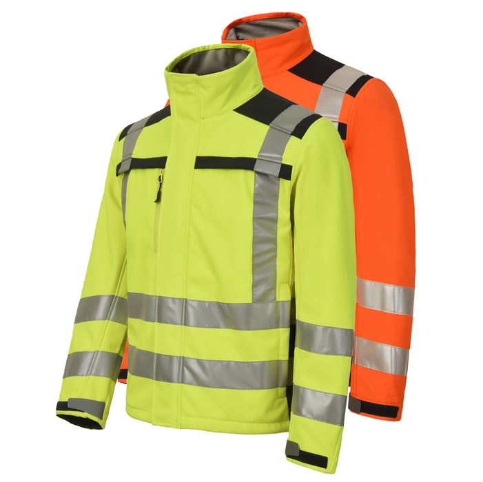 Hi-Viz Aqua Premium Soft Shell Fleece Jacket - in Orange or Yellow