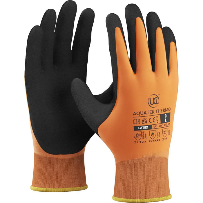 waterproof thermal grip latex gloves