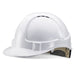 white safety hard hat with wheel ratchet