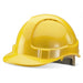 yellow safety hard hat with wheel ratchet
