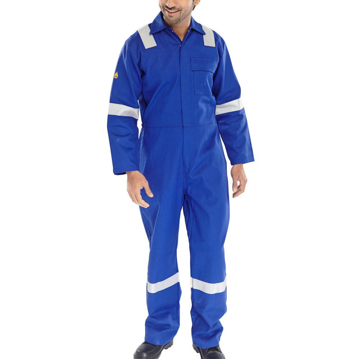 royal blue flame proof hi-vis coverall