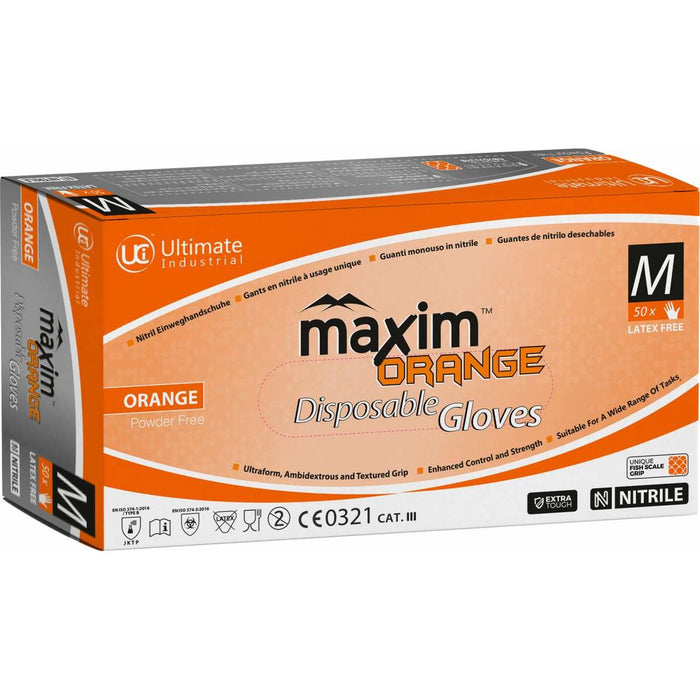 Maxim Fish Scale Grip Nitrile Disposable Gloves