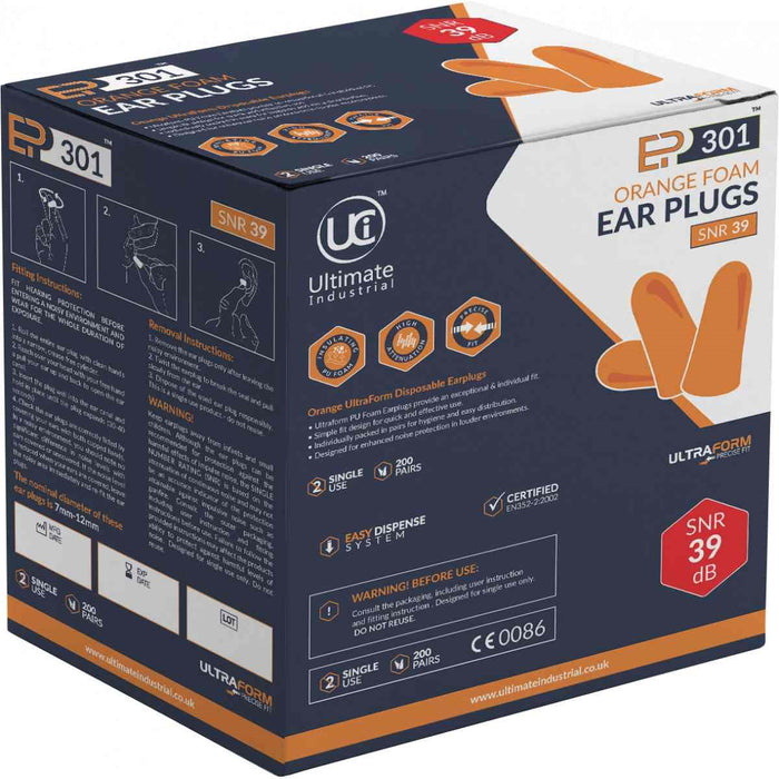 EP301 Orange Soft Ear Plugs