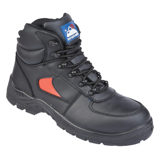 3414 Himalayan Black/Red Leather Safety Trainer Boot S1P