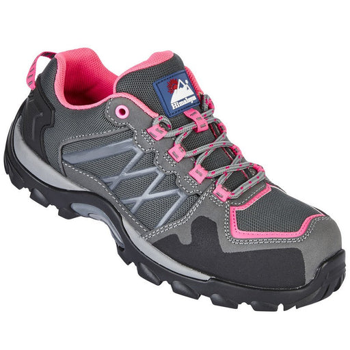 4302 Ladies Pink/Grey Leather Composite Toe Cap & Midsole Safety Cross Trainer