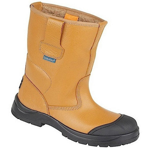 9102 Tan HyGrip Warm Lined Safety Rigger Boot with Scuff Cap S1P