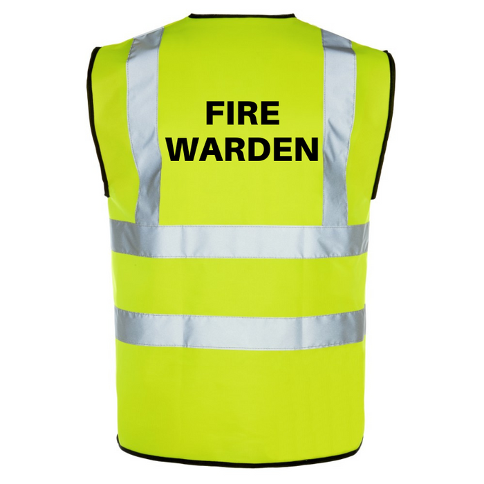 FIRE WARDEN Printed Hi-Viz Waistcoat - High Visibility Vest