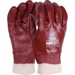 Red PVC Knit Wrist safety work Gloves